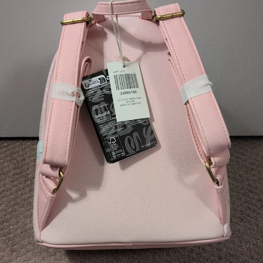 Loungefly Disney Marie Aristocats Snow Globe Backpack NWT